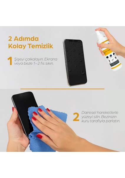 Ekran Temizleme Seti 250ML (Microfiber Bez ) Laptop, Tablet, Tv, Telefon, Gözlük, Kamera Temizleme fırsatları