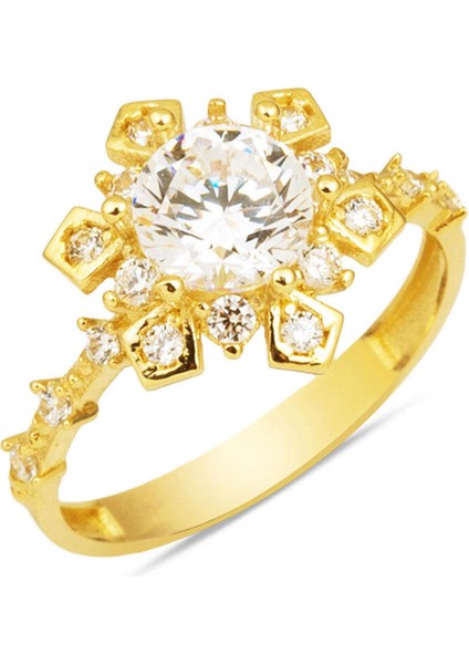 Serenay 14 Ayar Altın Tektaş Yüzük