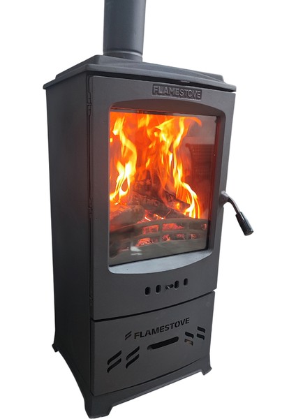 FS-205 Lodi Odun Hazneli Tek Camlı (Füme) Döküm Soba