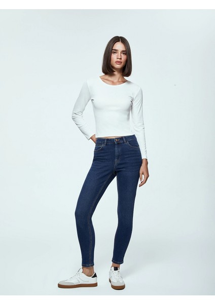 Lcw Jeans Indigo Yüksek Bel Push Up Kadın Jean Pantolon