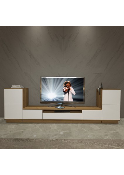 Trio ON2S Mdf Tv Ünitesi Tv Sehpası - Pera - Beyaz fiyatları