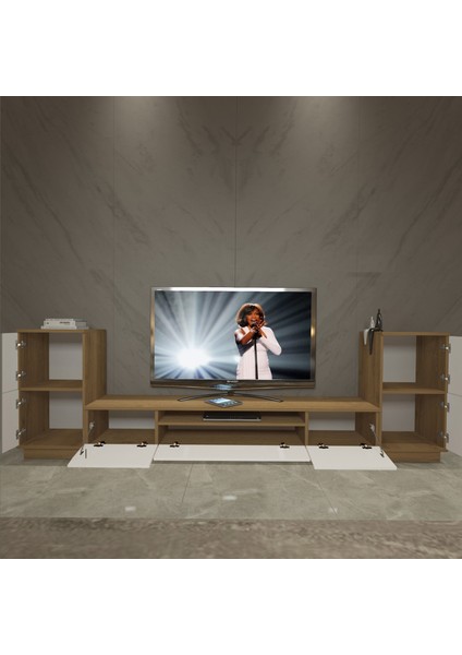 Trio ON2S Mdf Tv Ünitesi Tv Sehpası - Pera - Beyaz modelleri