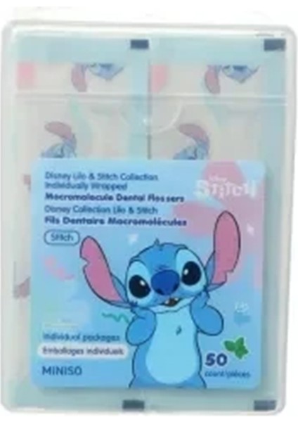Disney Lilo & Stitch Hijyenik Tek Tek Paketlenmiş Diş Ipi – 50 Adet