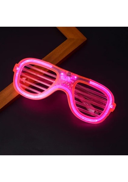 Pembe LED Işıklı Parti Gözlüğü - Neon Glow Şerit Gözlük 3 Modlu indirimleri