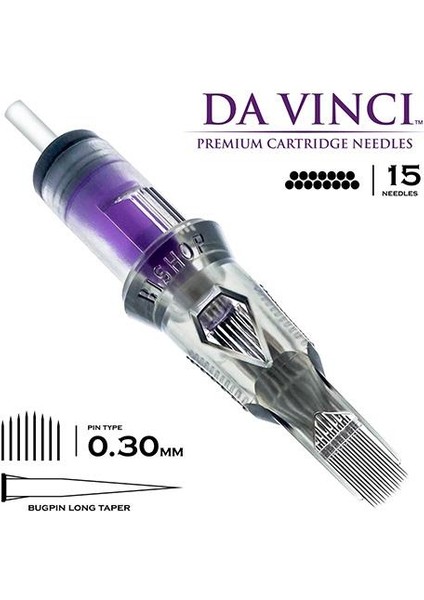 Davinci V2 | 1015 Cmlt | Curved Magnum Bugpin Long Taper Kartuş Dövme Iğnesi fiyatları