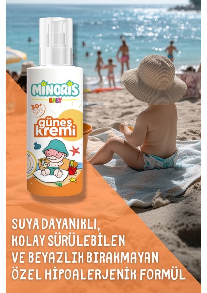 Baby Organik SPF 30 Sprey Güneş Kremi – Aloe Vera ve Aynısafa Özlü, UVA/UVB Koruma, 150 ml, Tüm Cilt Tipleri İçin