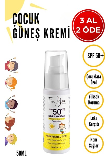 Bebek ve Çocuk Güneş Kremi SPF50+ 100 ml – Hassas Ciltler İçin, Suya Dayanıklı ve Hipoalerjenik indirimleri