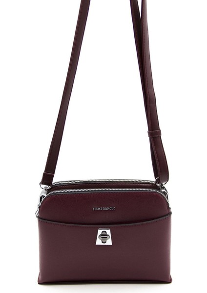 Silver & Polo Bordo - Bordo SP623 Kadın Çapraz Çanta
