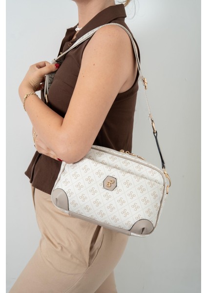 Bej - Kum SP1094 Kadın Çapraz Çanta