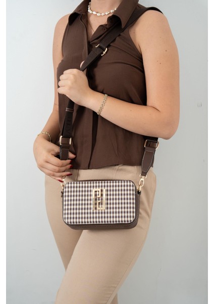 Kahve Sarı - Kahve SP1078 Kadın Çapraz Çanta