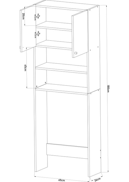 DF03103B Çamaşır Makinesi Üstü Düzenleyici Dolap Çamaşır Makinesi Dolabı