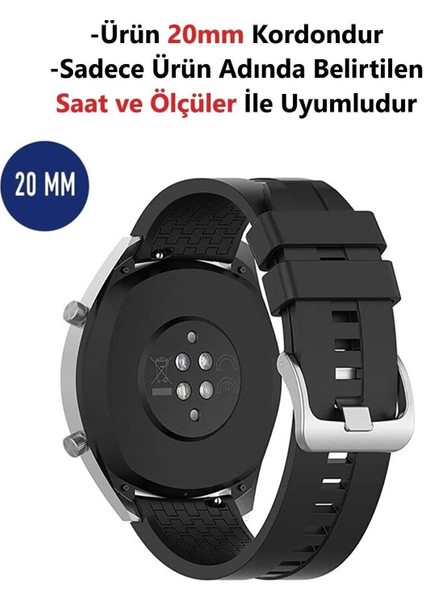 Amazfit Gts 2 Mini 40MM Uyumlu 20MM Silikon Yumuşak Doku Desenli Kordon