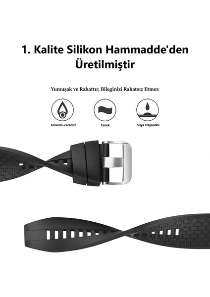 Huawei Watch Gt Runner Uyumlu Yumuşak Silikon Desenli Kordon Kayış (22MM) modelleri