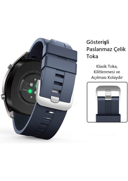 Huawei Watch Gt Runner Uyumlu Yumuşak Silikon Desenli Kordon Kayış (22MM) fırsatları