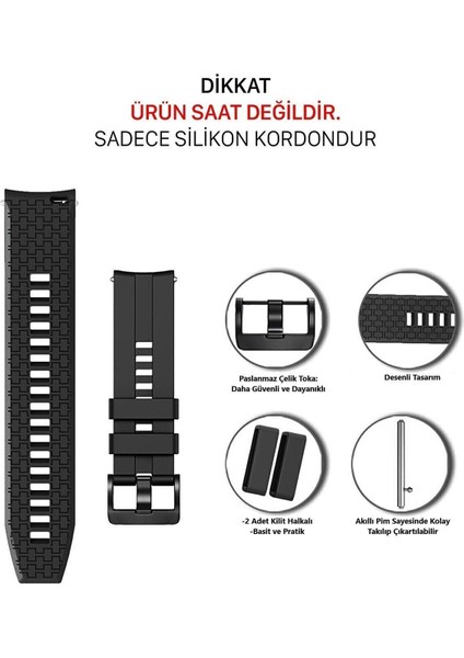 Huawei Watch Gt4 Gt5 46MM Uyumlu Yumuşak Silikon Desenli Kordon Kayış (22MM) fiyatları