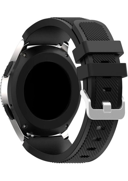 Huawei Watch Ultimate Okyanus Mavisi Uyumlu Çizgi Desenli Silikon Kordon Kayış (22MM)