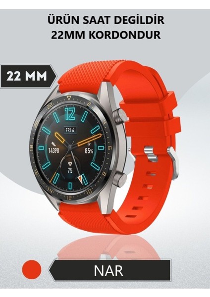 Huawei Watch Ultimate Okyanus Mavisi Uyumlu Çizgi Desenli Silikon Kordon Kayış (22MM)