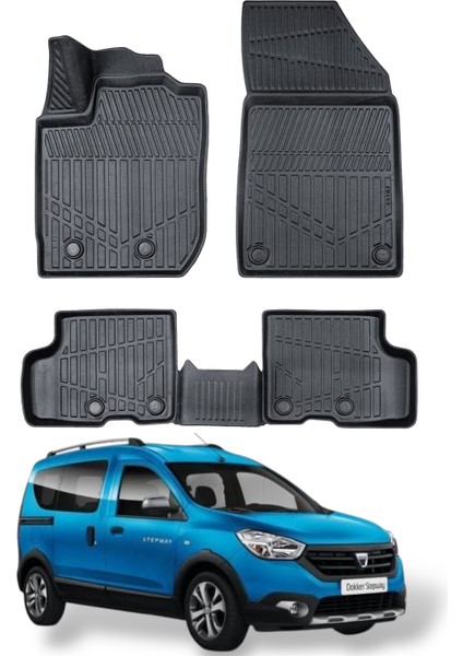 Dacıa Dokker 2012+ Uyumlu Araca Özel Lüx 3D Paspas