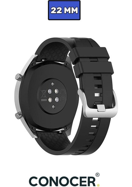 Huawei Watch Gt3 Pro Titanyum 46MM Uyumlu Yumuşak Silikon Desenli Kordon Kayış (22MM)