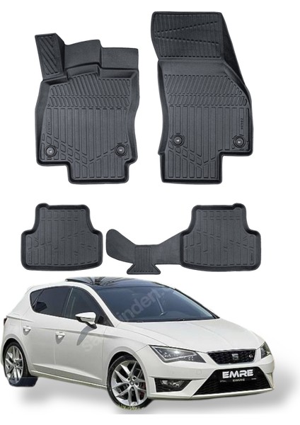 Seat Leon 2012-2020 Uyumlu Araca Özel Lüx 3D Paspas
