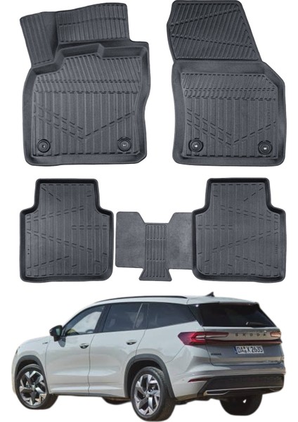 Skoda Kodiaq 2024- Uyumlu Araca Özel Lüx 3D Paspas