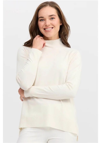 Kadın Yarım Balıkçı Yaka Kolları Yırtmaçlı Kazak Kemik modelleri