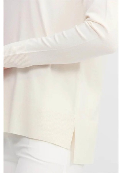 Kadın Yarım Balıkçı Yaka Kolları Yırtmaçlı Kazak Kemik fırsatları