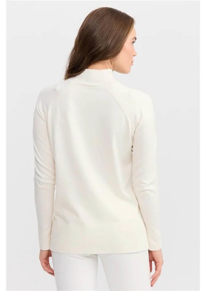 Kadın Yarım Balıkçı Yaka Kolları Yırtmaçlı Kazak Kemik indirimleri