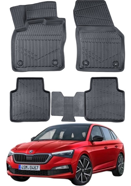 Skoda Scala 2019+ Uyumlu Araca Özel Lüx 3D Paspas