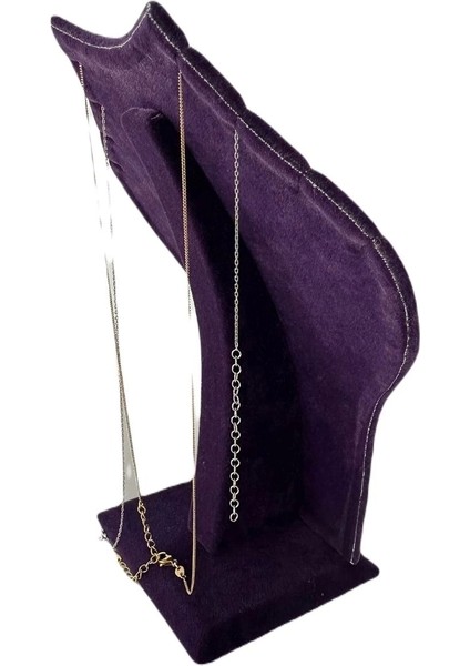 Bangok Model Süet Mor Kolye Gerdanlık Takı Sergileme Mankeni fiyatları