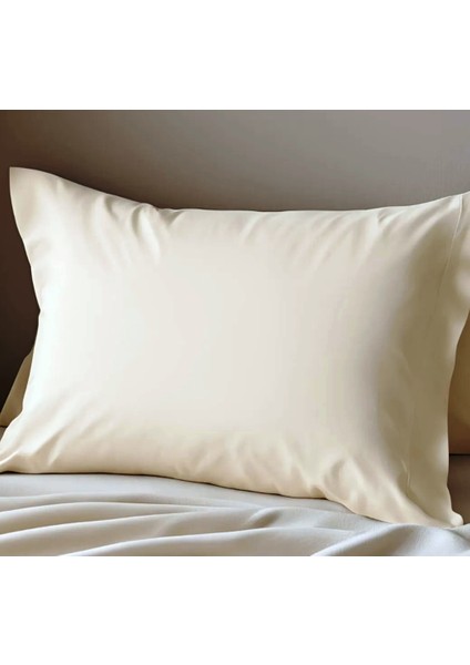 2 Adet Ekru Renk Pamuklu Yastık Kılıfı Kapaklı (50X70) fiyatları