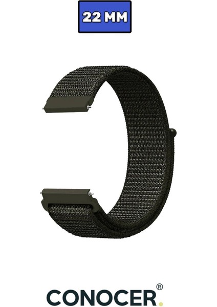 Huawei Watch 4 / 4 Pro / 3 Pro Uyumlu Dokuma Cırtlı Spor Kordon Kayış (22MM)