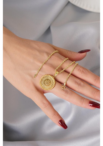 22 Ayar Çeyrekli Burgu Halat Kolye modelleri