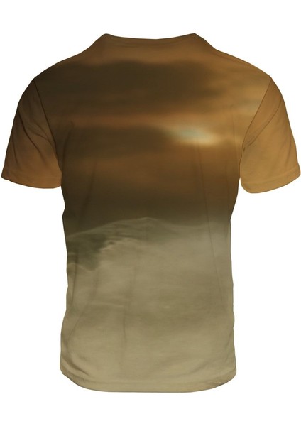 Unisex Kahverengi Koşan Atlar Baskılı Slim Fit Tişört fiyatları