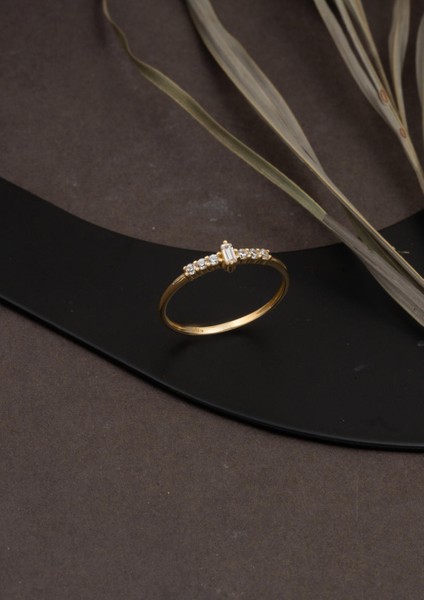 Baget Tektaşlı 14 Ayar Altın Yüzük modelleri