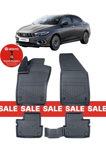 Fiat Egea Sedan 2016- Sonrası Uyumlu Araca Özel Lüx 3D Paspas (Hediyeli)