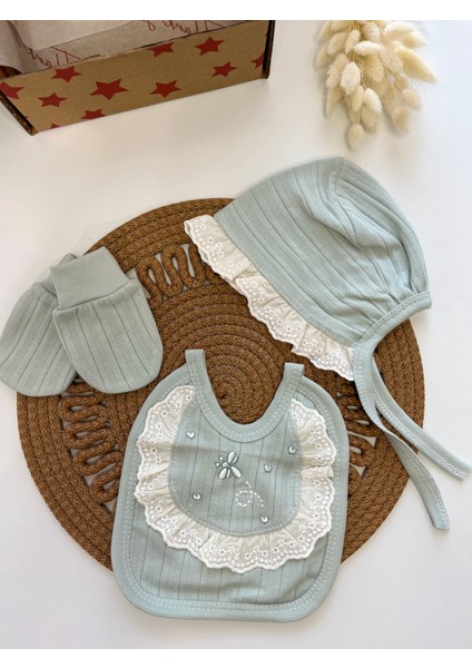 Arılı Kalpli Dantel Detaylı Kız Bebek 5li Set 0-3AY Hastane Çıkışı indirimleri