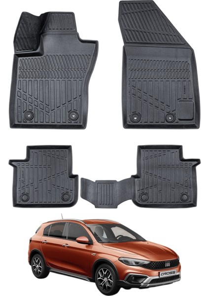 Fiat Egea Cross 2020- Sonrası Uyumlu Araca Özel Lüx 3D Paspas