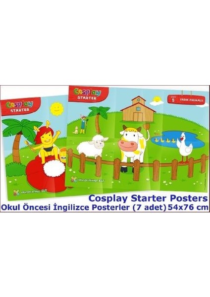 Cosplay Starter Posters - Okul Öncesi İngilizce Posterler (7 Adet) 54X76 Cm