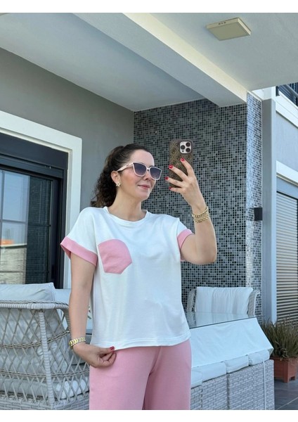 Kadın Kristal Kumaş Garnili Cep Detaylı Ikili Takım fırsatları