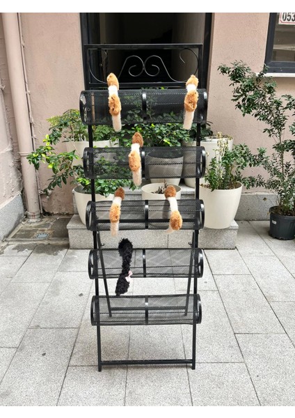 Ithal Metal Ayaklı Siyah Renk 148/49 cm Beş Katlı Taç Standı fırsatları