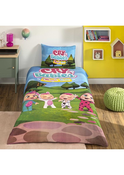 Taç Lisanslı Cry Babies Pamuk Tek Kişilik Nevresim Takımı