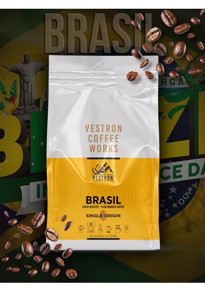 %100 Arabica Brezilya Santos Espresso|Single Origin Filtre Kahve|Orta Kavrum|250g