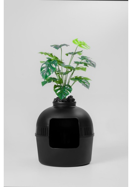 Dekoratif Kedi Tuvaleti/Evi Siyah