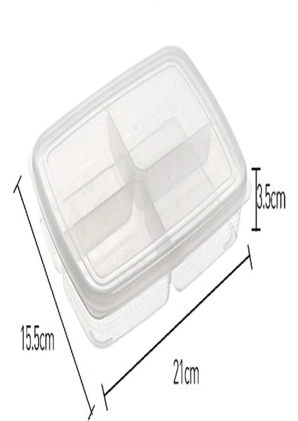 3'lü 400 ml Turuncu 4 Bölmeli BPA'sız Sızdırmaz Plastik Saklama Kabı Seti – Mutfak Düzeni ve Gıda Saklama İçin