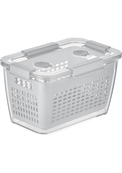 2 Lt Gıda Uyumlu Plastik Saklama Kabı, Açık Gri/Ekru, 13x21x12 cm, Tekli Paket – Mutfak Düzeni İçin