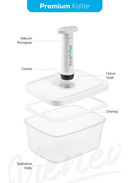 Vakumlu Gıda Saklama Kabı Seti – BPA’sız, Silikon Kapaklı, Sızdırmaz 4’lü (450-950-1800 ml) Çok Amaçlı Kullanım