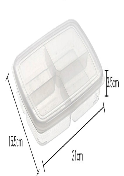 12'li 4 Bölmeli Dondurulmuş Et ve Sebze Saklama Kabı Seti – Öğünlük Porsiyon ve Pratik Saklama İçin
