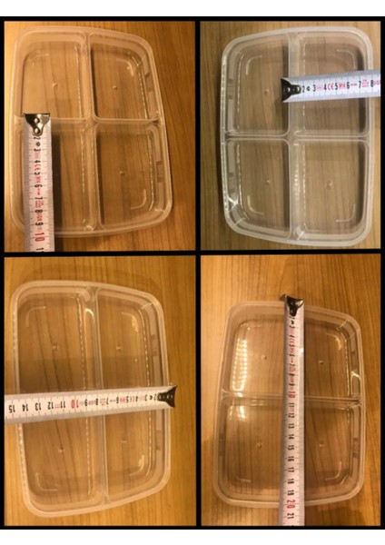 12'li 4 Bölmeli Dondurulmuş Et ve Sebze Saklama Kabı Seti – Öğünlük Porsiyon ve Pratik Saklama İçin