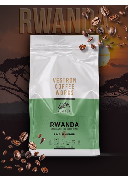 %100 Arabica Ruanda Red Burbon Espresso|Single Origin Filtre Kahve|Orta Kavrum|250g